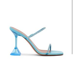 Amina Muaddi Gilda Glass Slipper - Blue